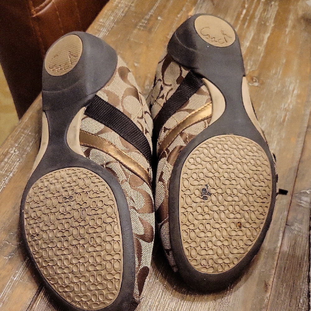 Coach Brown Signature Canvas Lace-Up Sneakers - Picture 7 of 7